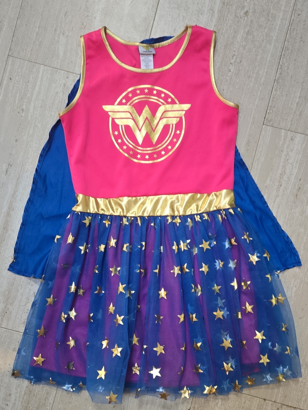Wonder Woman Pink and Blue Star Tulle Costume Dress